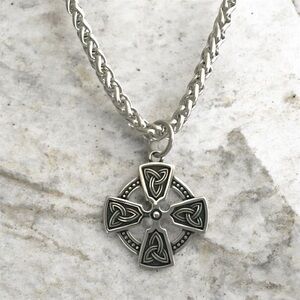 Men's Large 316L Surgical Stainless Steel Celtic Cross Necklace